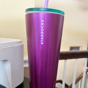 Bright purple Starbucks cup